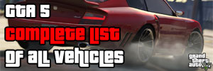 Grand Theft Auto V Full Vehicle List